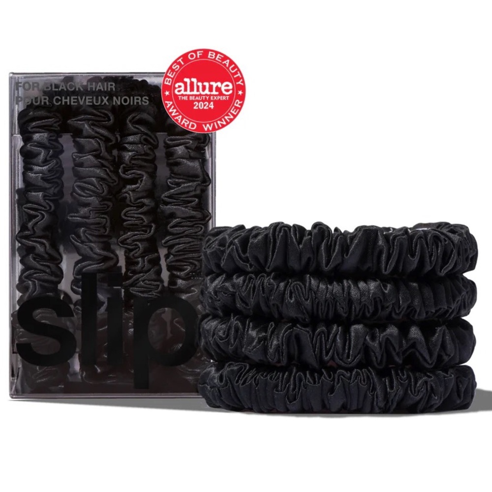 NWT 8 Slip skinny pure silk scrunchies Black & Blonde - Picture 5 of 13